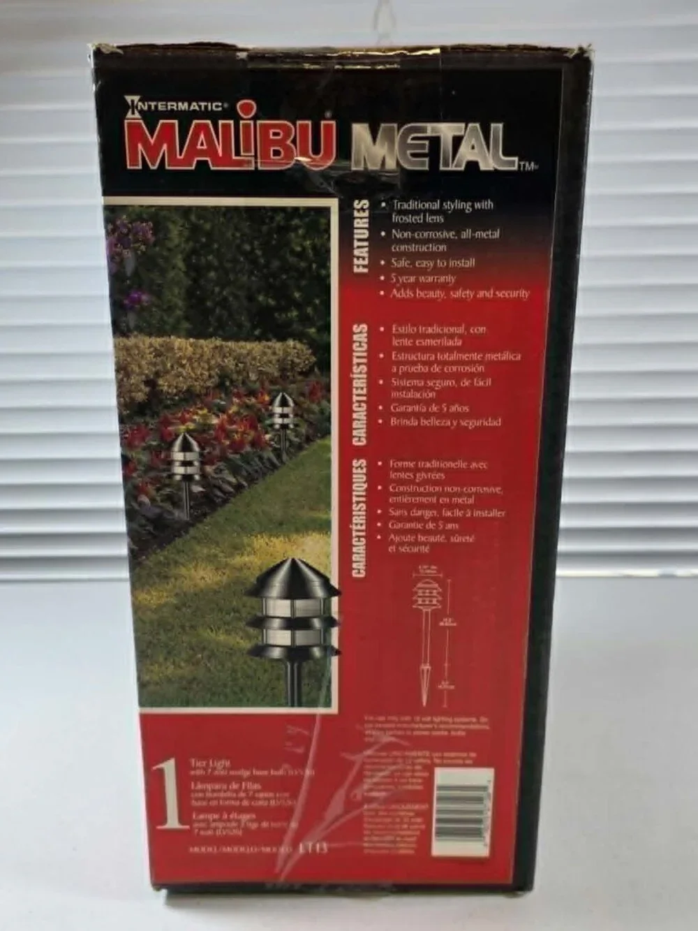 MALIBU INTERMATIC LOW VOLTAGE LANDSCAPE LIGHT LT13 BLACK METAL NO BULB NEW